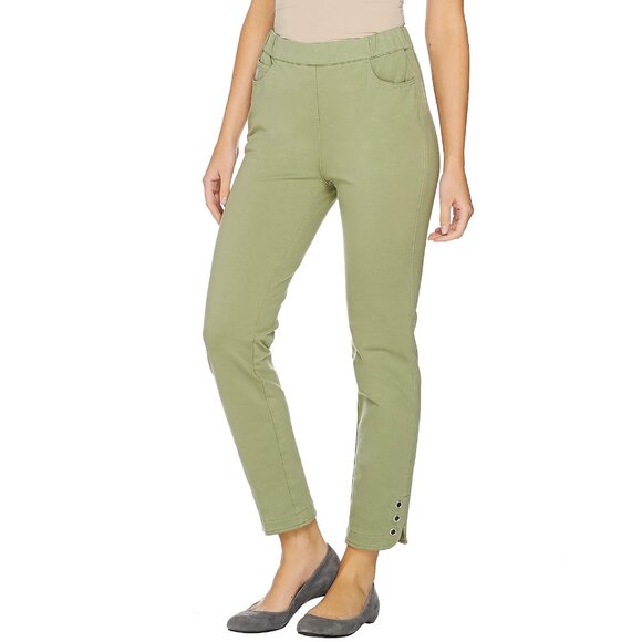 Quacker Factory DreamJeannes Pull-On Ankle Pants with Grommets  16271 - Picture 1 of 1